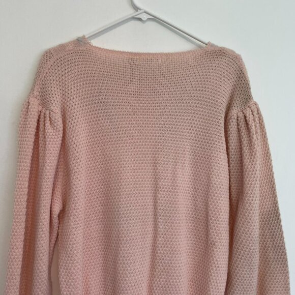VINTAGE VTG ALBEE Light Baby Pink Pastel Embroidered Cottagecore Grandma Sweater - Picture 13 of 16